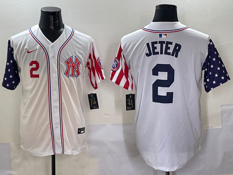 Men 2025  MLB New York Yankees #2 Jeter white jersey style 2->new york yankees->MLB Jersey